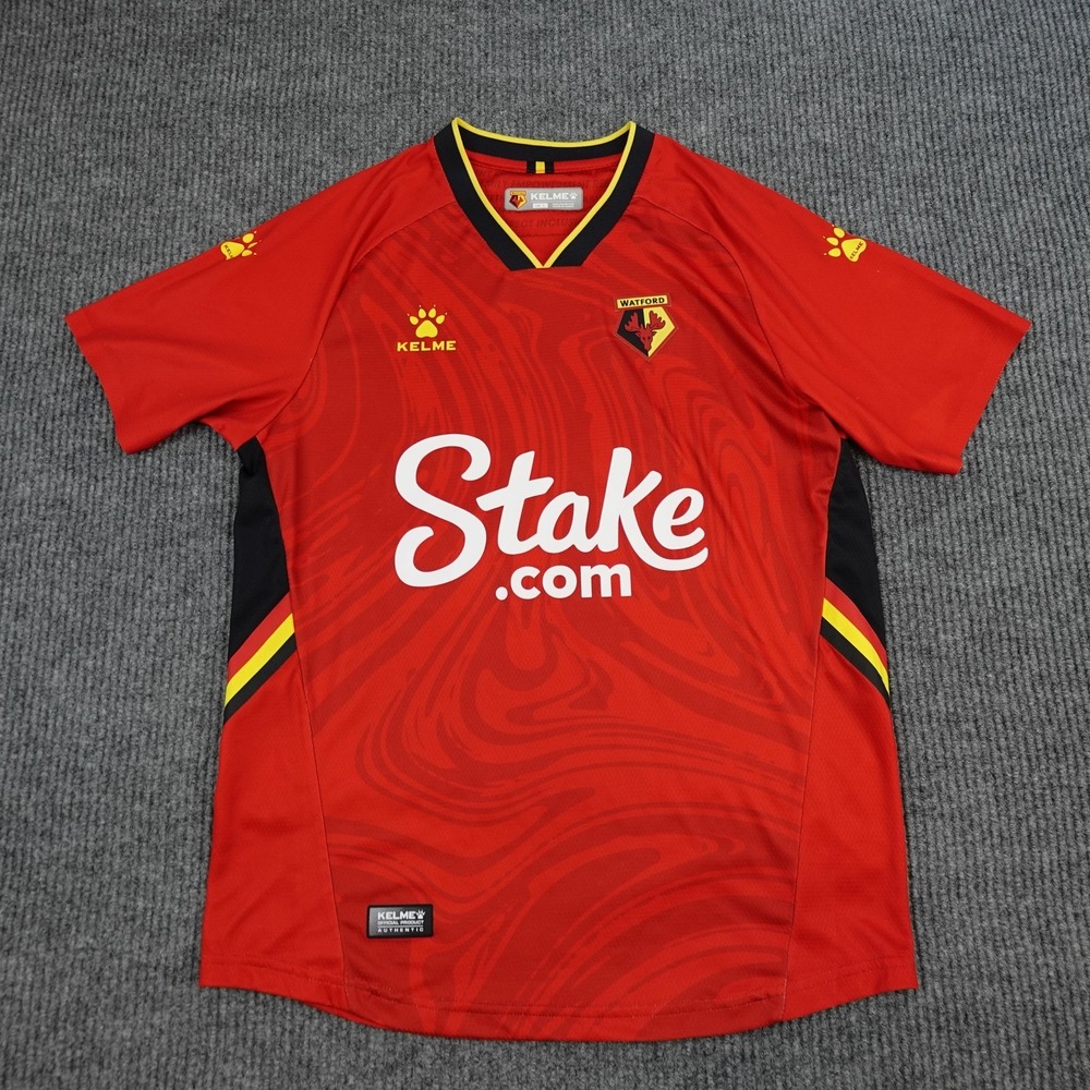 Watford FC Jersey 2021/2022 Mens Large Red Soccer Kelme Short Sleeve